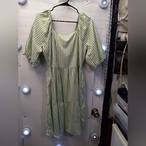 BeachLunchLounge Whimsy Feminine Striped Boho-Chic Gypsy Dress Cutout Festive